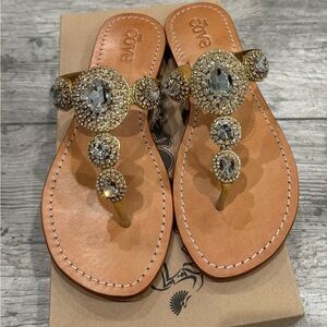 EUC Jeweled Thongs